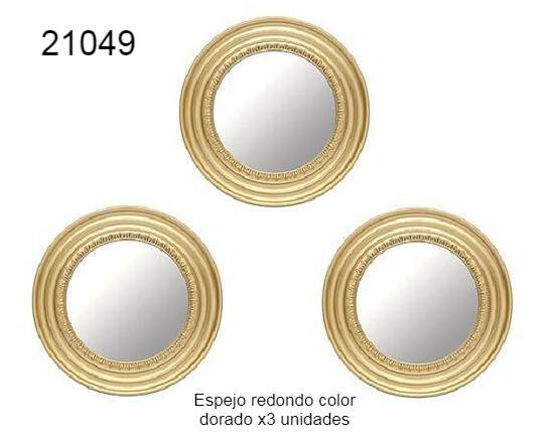 Imagen de ESPEJO REDONDO X3 DORADO 3.24